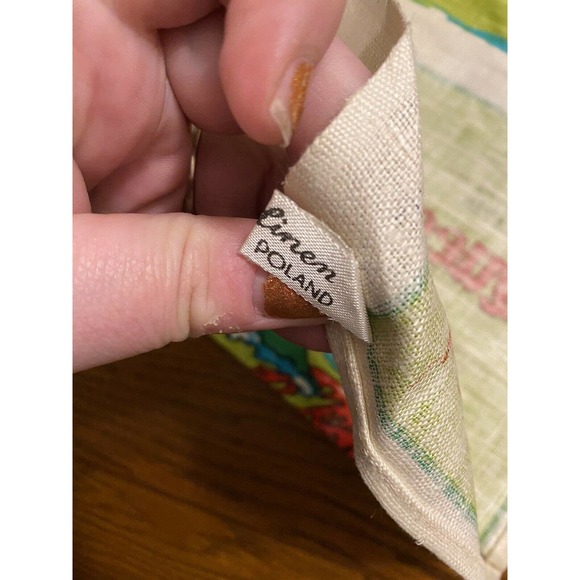 Vintage Linen Souvenir Towel Scenic Queensland Great Barrier Reef Made In Poland - Picture 2 of 12